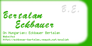 bertalan eckbauer business card